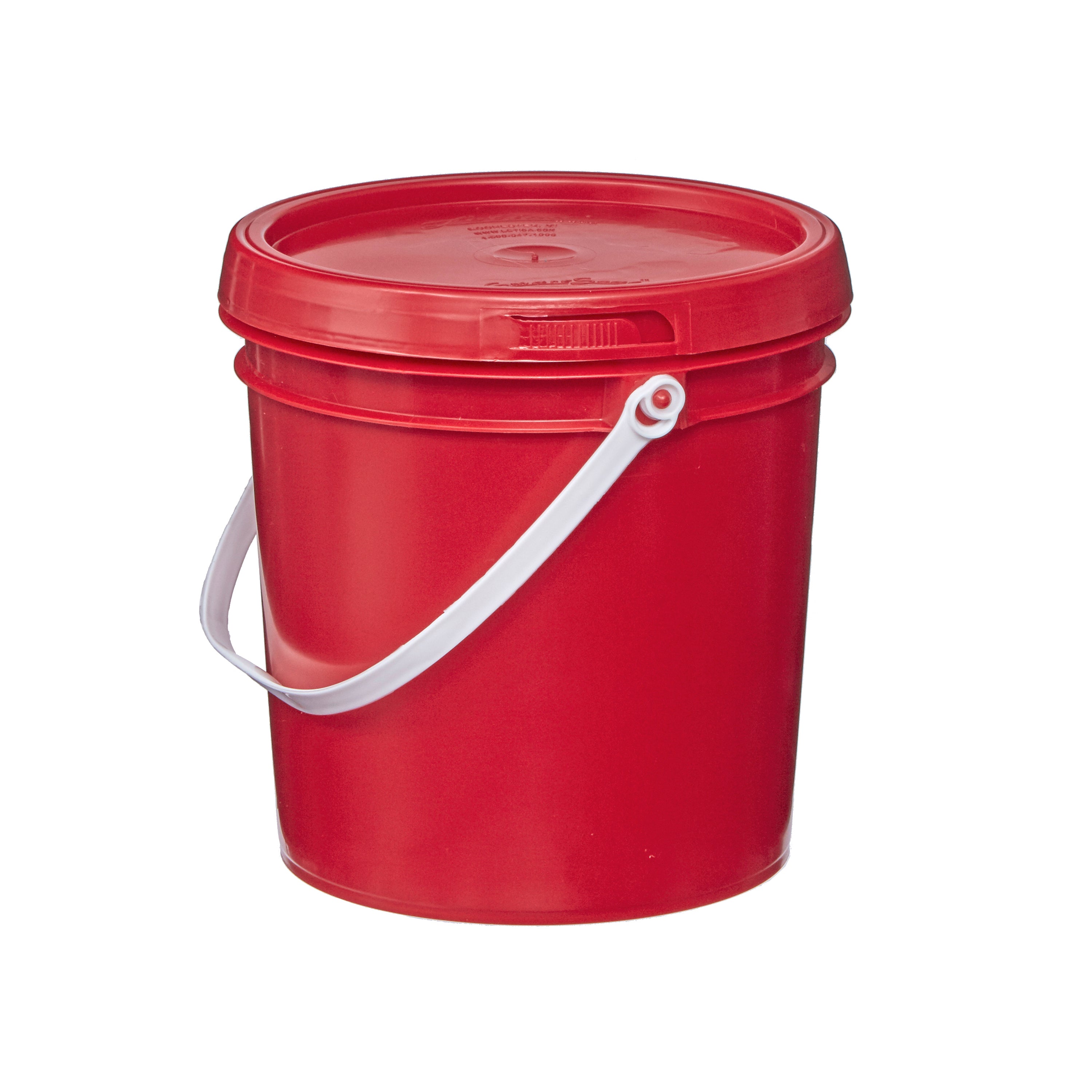 Small red bucket with lid red paint bucket
