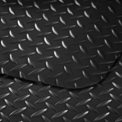 Custom Heavy Duty Diamond-Plate Sponge Mats # 7/8, Black, 4' x