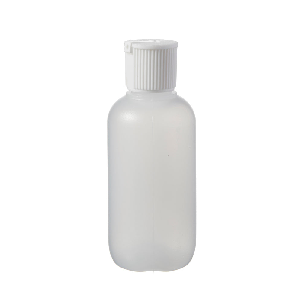 Boston Round Bottles with White Flip-Top Caps # 2 Oz. - 1 1/4"Dia x 4 1/2"H - 18mm cap - 1 Dozen