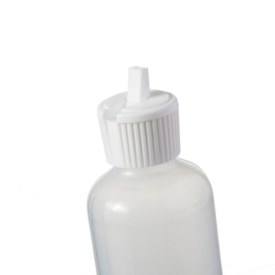 Boston Round Bottles with White Flip-Top Caps # 4 Oz. - 1 7/8"Dia x 5 3/4"H - 24mm cap - 1 Dozen