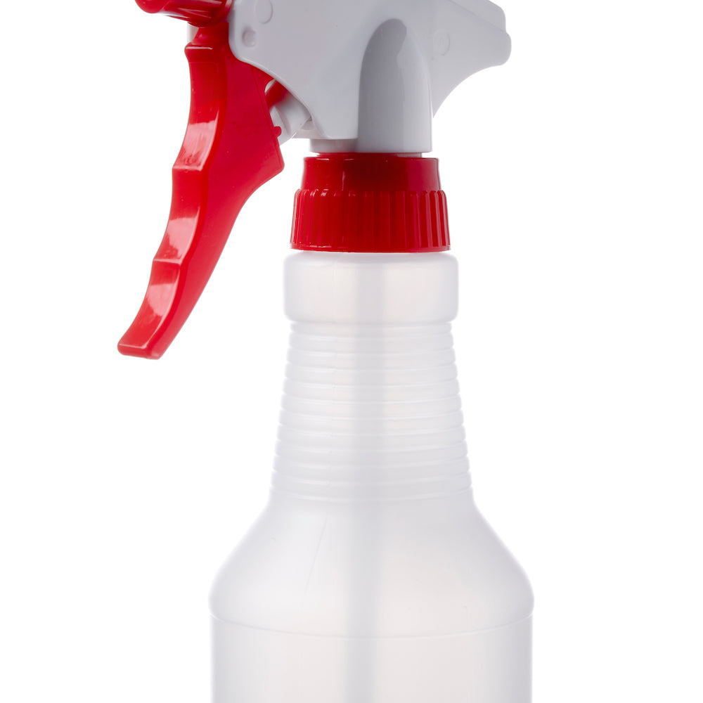 16 oz. Natural HDPE Spray Bottle with 28/400 Color-Coded Food-Grade Yellow  & White Polypropylene Sprayer