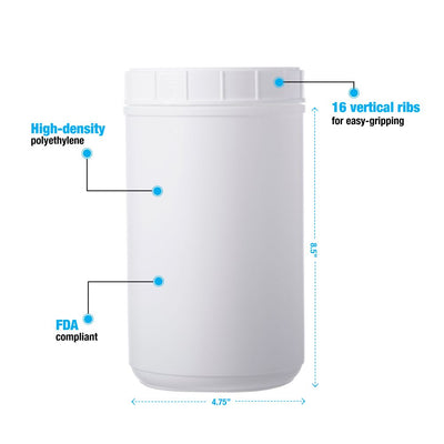 White Canisters With Lids # White Lid, 85 Oz. - 1 Dozen