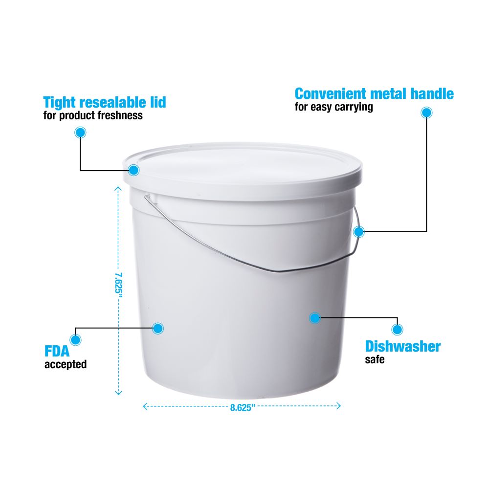 1 Gallon Pails - Plastic Handle # Lid Only, Yellow – Consolidated Plastics