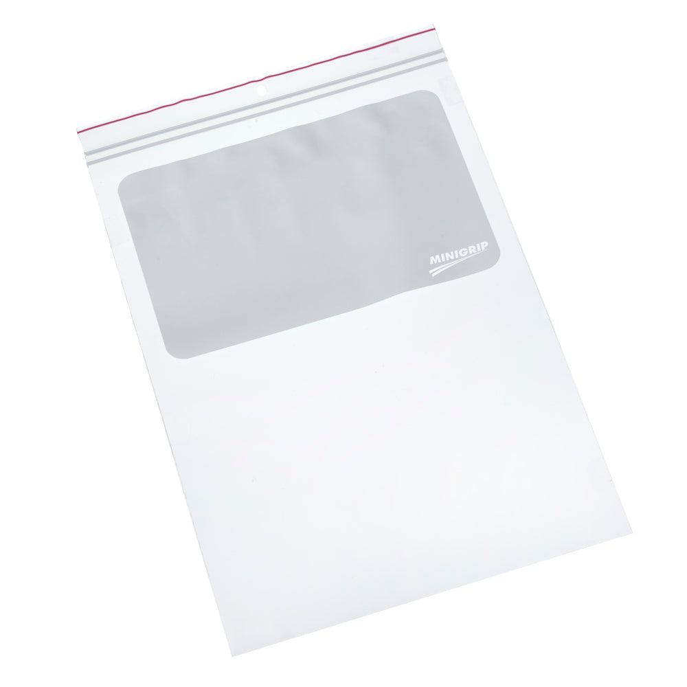 Minigrip® Reclosable White Block Bags 4 Mil # 9x12 - Case of 1000