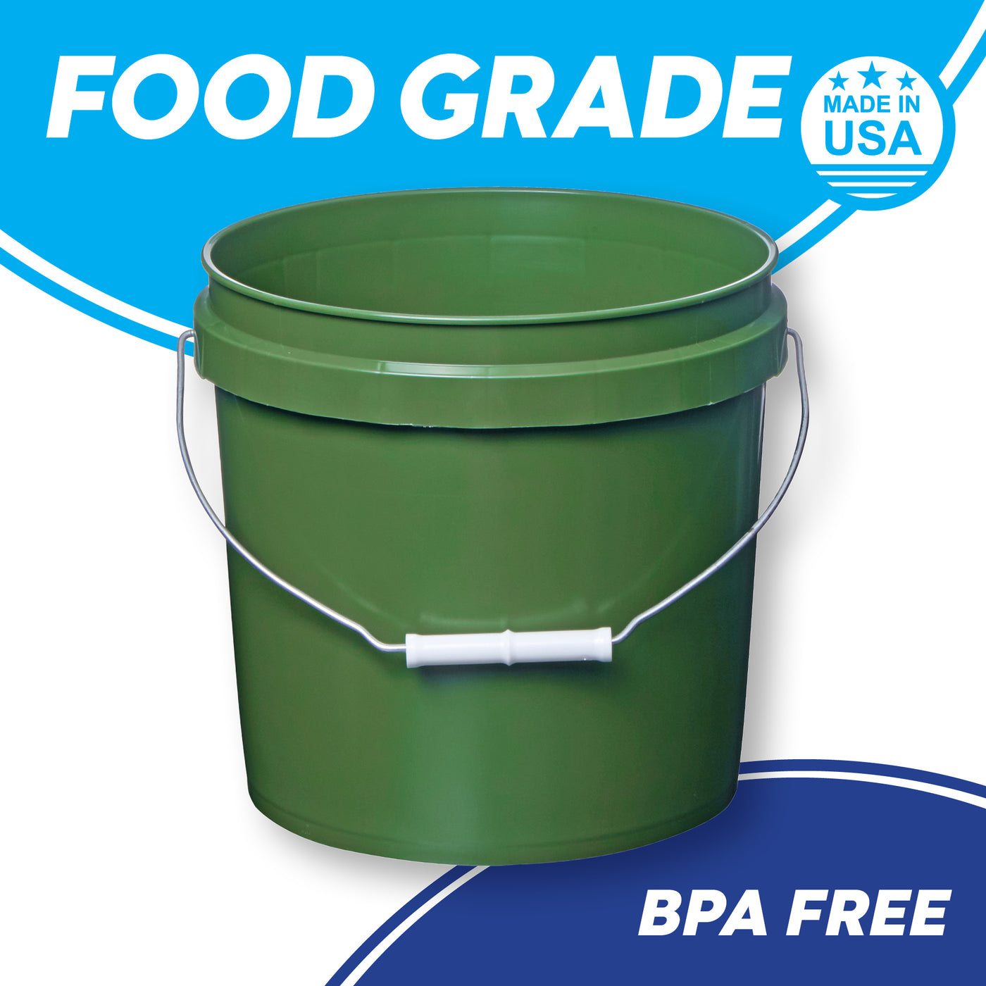2 Gallon Food Grade BPA Free Plastic Bucket Container with Lid