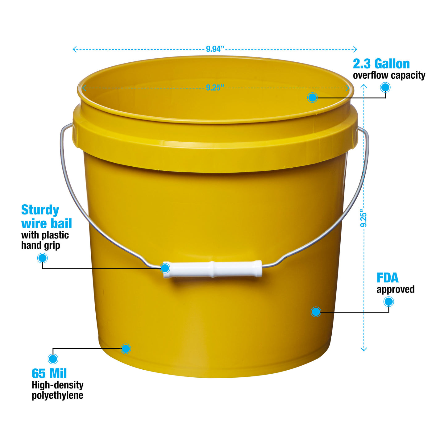 2 Gallon HDPE Colored Buckets & Lids